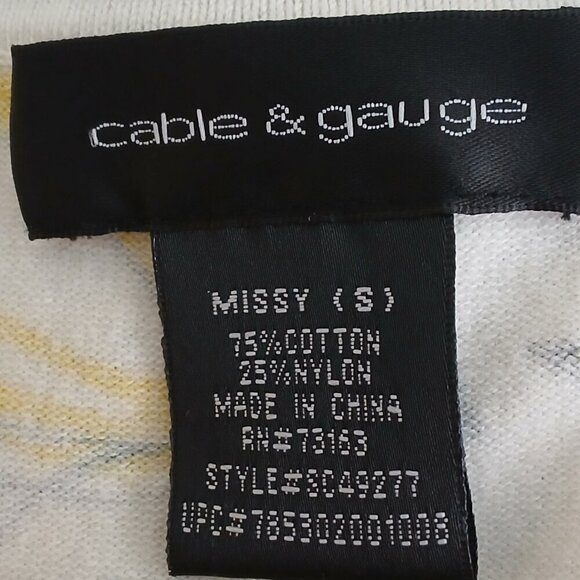 WOMENS CABLE AND GAUGE YELLOW DAISY BUTTON UP CARDIGAN SPRING SIZE MISSY SMALL - Picture 5 of 6